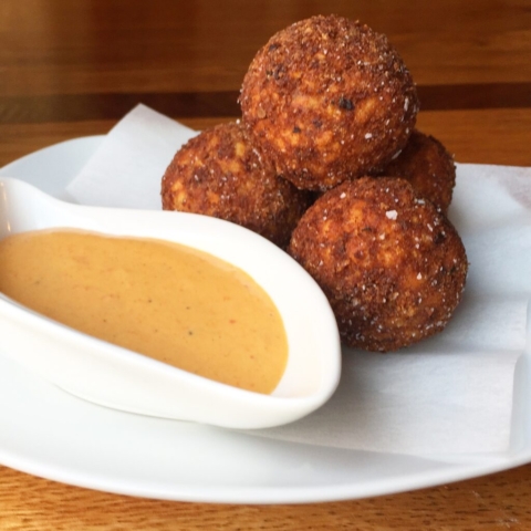 arancini with spicy mayo dipping sauce by Chef Lynn Wheeler